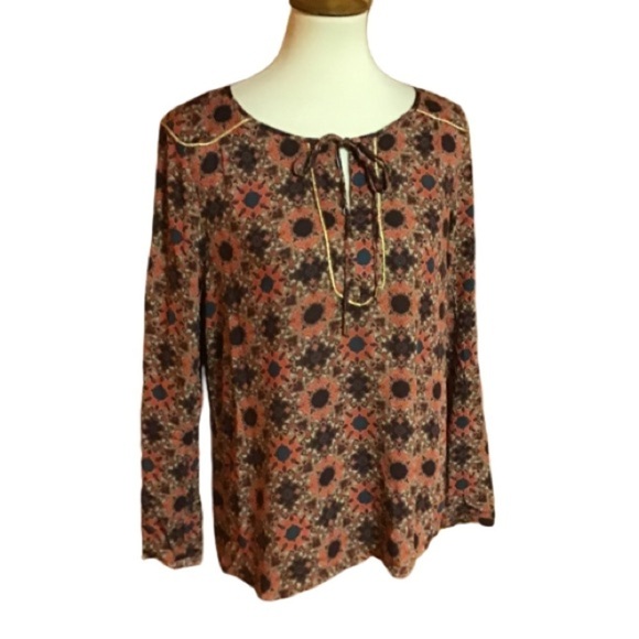 Gibson Latimer ethnic vibes peasant top - Picture 1 of 9